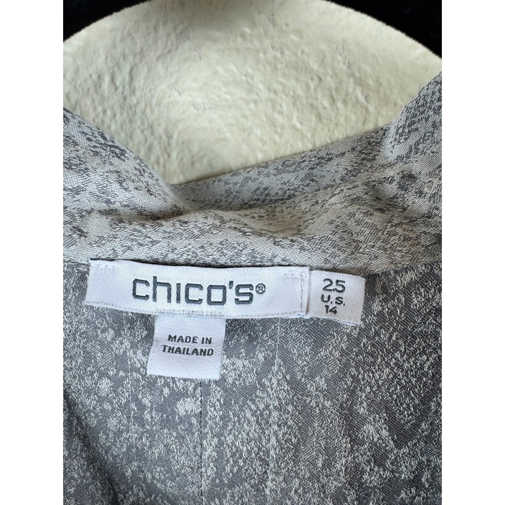 Chicos No Iron Python Print Jacquard Tunic Shirt Women 2.5 L XL Minimalist - Picture 5 of 12